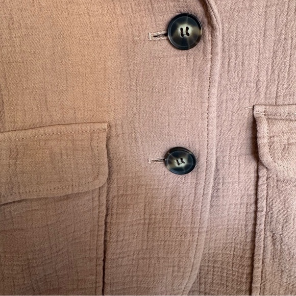 Madewell Larsen Women’s XS Brown Cotton Linen Blend Relaxed LIned Vented Blazer - Picture 7 of 13